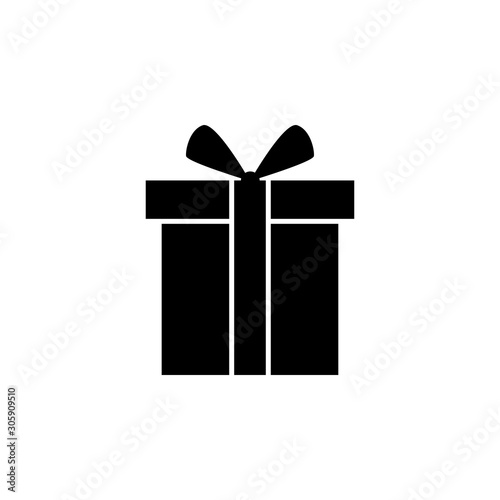 Christmas gift vector icon. filled flat sign for mobile concept and web design. Christmas gift with bowtie  glyph icon. Symbol, logo illustration. Vector graphics