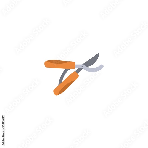 Garden pruner creative icon. flat simple illustration. From gardening icons collection. Isolated Garden pruner sign on white background