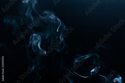 Smoke background on black background. Gray smoke texture effect.