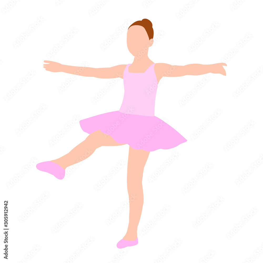 silhouette dancing ballerina girl in flat style silhouette dancing ballerina girl in flat style