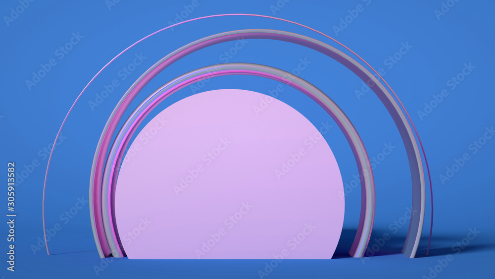 Obraz premium Elegant minimalism geometry background. 3d illustration, 3d rendering.