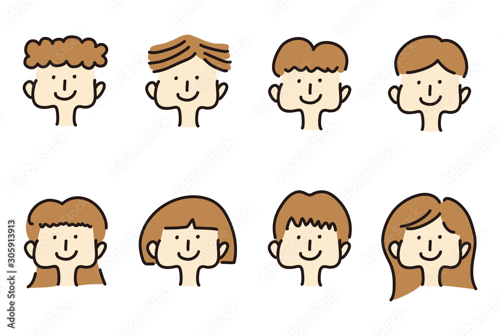 手描きの人物イラスト セット 手描きの人物イラスト セット