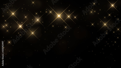 Luxury gold bokeh on black background