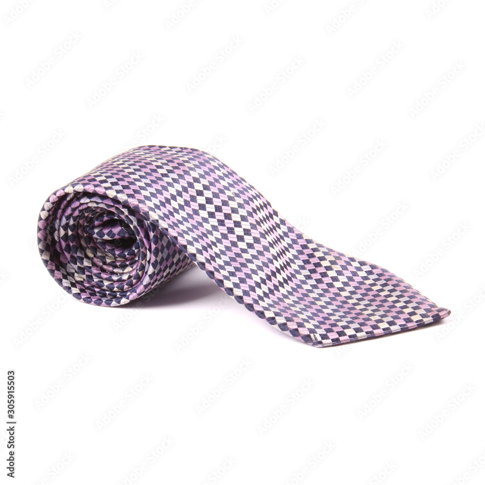 Purple Silk neck tile isolated on white Purple Silk neck tile isolated on white