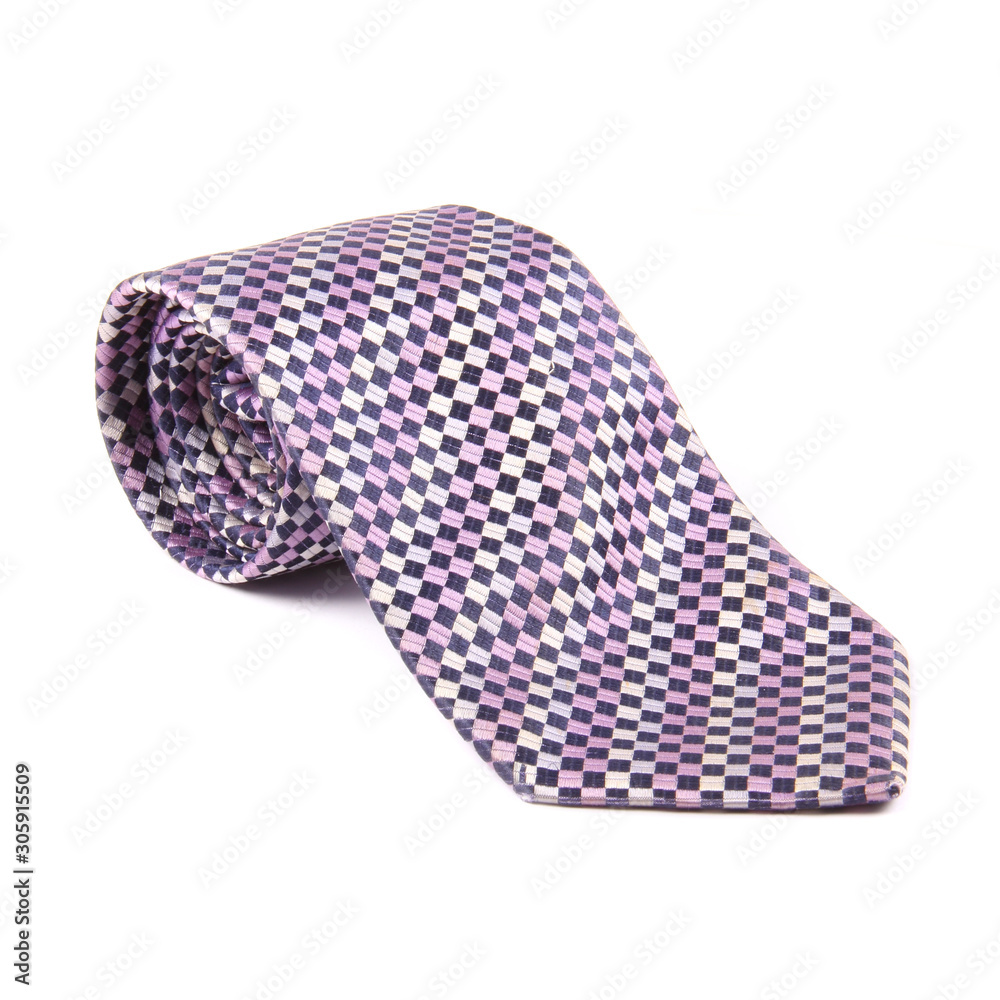 Purple Silk neck tile isolated on white Purple Silk neck tile isolated on white