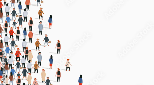 Large group of people on white background. People communication concept.