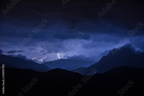 Lightning in Pedraforca Valley, Barcelona, Spain