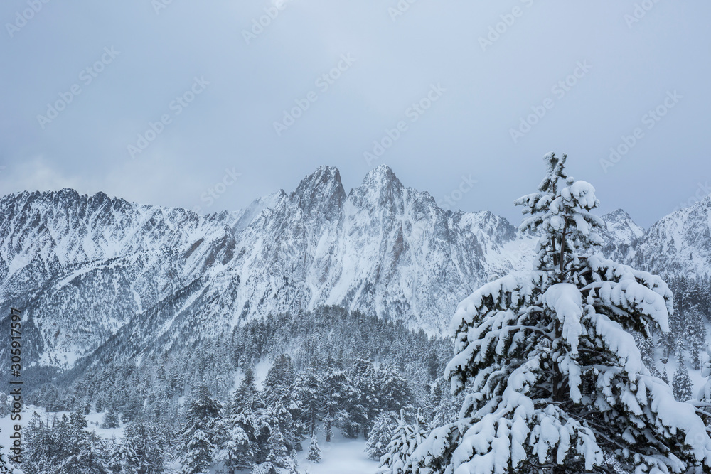 Winter in Aigüestortes and Sant Maurici National Park, Pyrenees, Spain Winter in Aigüestortes and Sant Maurici National Park, Pyrenees, Spain