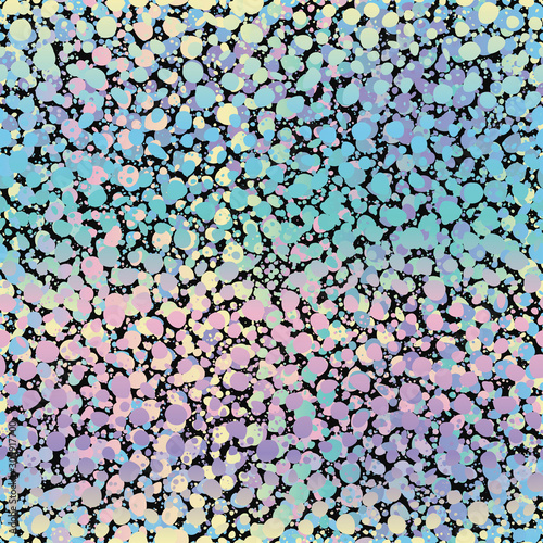 Bright iridescent psychedelic abstract animal skin print. Seamless repeat vector pattern swatch. Funky pastel holographic fur. Tropical wild colorful exotic design.
