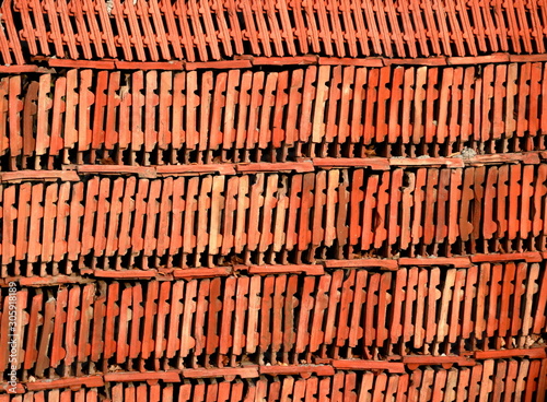 Background made of complex clay tiles
