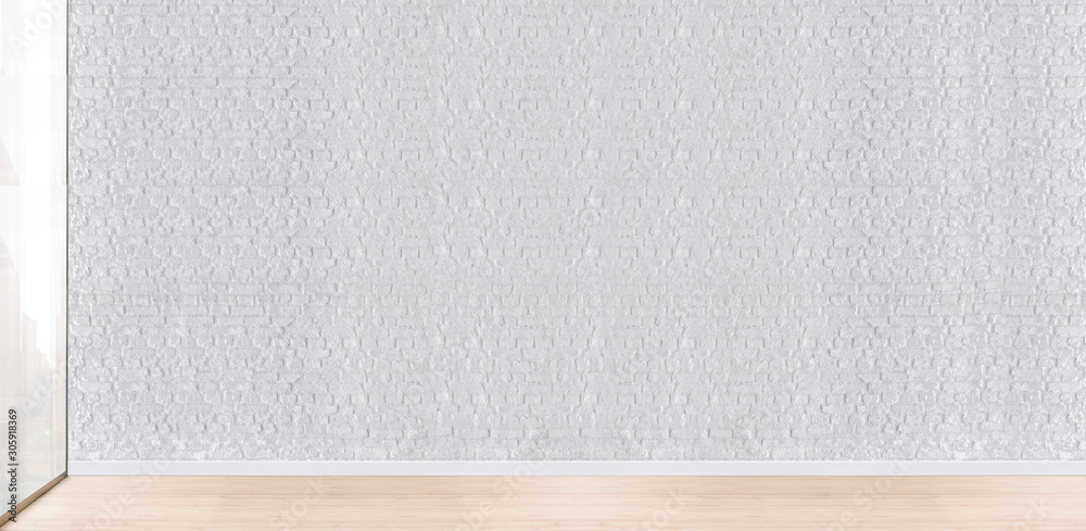 Fototapeta premium bright empty interior design, stone wall. 3D illustration