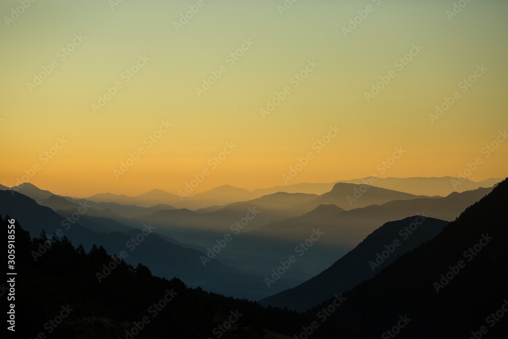 Sunrise in Berguedà mountains, Barcelona, Pyrenees, Spain
