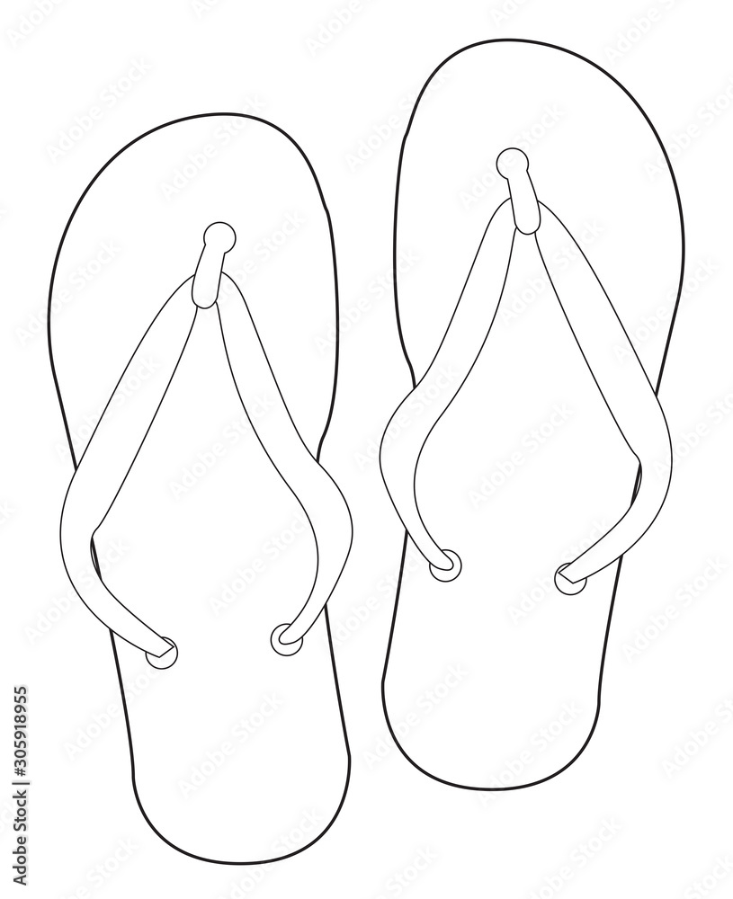 Flip Flop Shoes Outline Flip Flop Shoes Outline