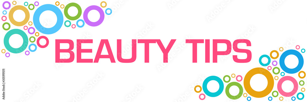 Fototapeta premium Beauty Tips Colorful Rings Corners 