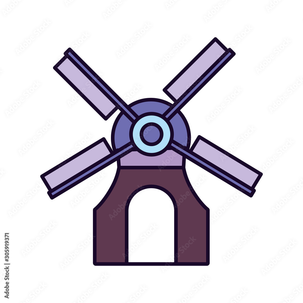 classic barn windmill icon on white background classic barn windmill icon on white background