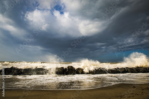 Stormy morning on the seaside