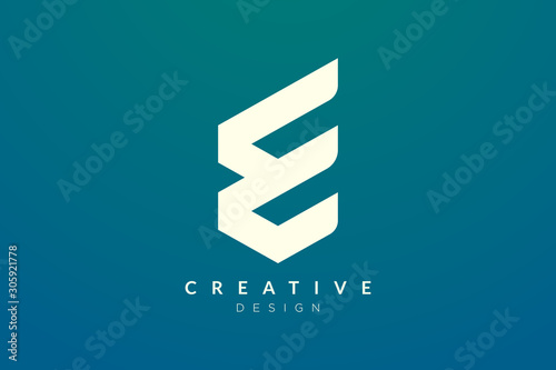 Initial monogram logo design letter E. Simple and modern vector design for business brand and product.