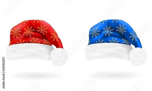 christmas hat santa claus vector illustration isolated on white background