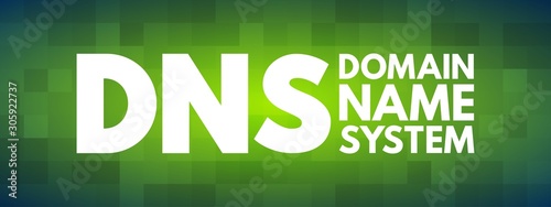 DNS - Domain Name System acronym, technology concept background