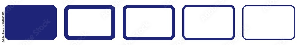 Rectangle Icon Blue | Rounded Rectangles | Blank Box Symbol | Empty Frame Logo | Button Sign | Isolated | Variations Rectangle Icon Blue | Rounded Rectangles | Blank Box Symbol | Empty Frame Logo | Button Sign | Isolated | Variations