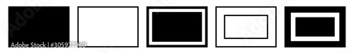 Rectangle Icon Black | Label Rectangles | Box Symbol | Frame Logo | Emblem Sign | Isolated | Variations