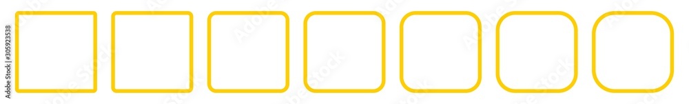 Square Icon Yellow | Round Squares | Foursquare Symbol | Frame Logo | Button Sign | Isolated | Variations Square Icon Yellow | Round Squares | Foursquare Symbol | Frame Logo | Button Sign | Isolated | Variations