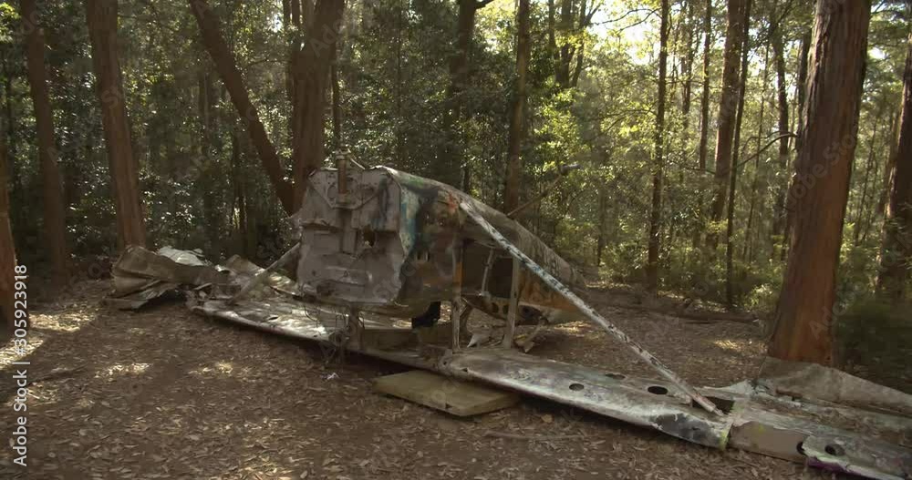 Plane wreckage of VH-RYU Cessna 172D Skyhawk in the Watagans State Forest, New South Wales, Australia Plane wreckage of VH-RYU Cessna 172D Skyhawk in the Watagans State Forest, New South Wales, Australia