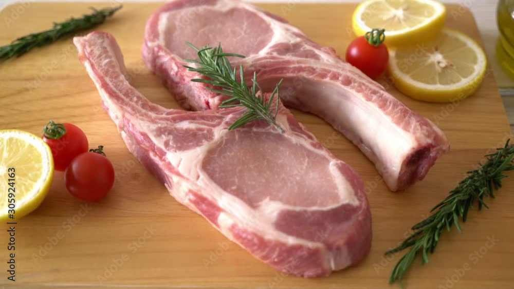 fresh pork chop raw steak with ingredient fresh pork chop raw steak with ingredient