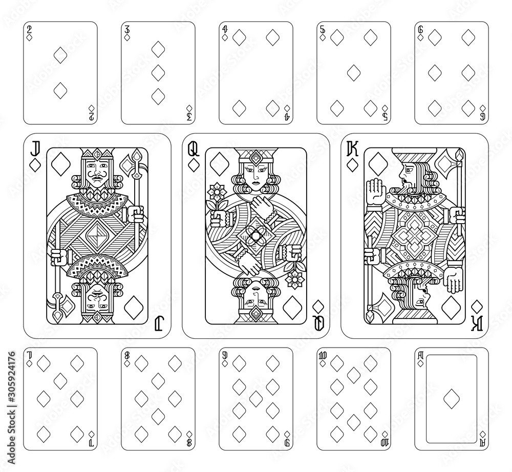 DOUBLE PLAYING CARDS SET - BLACK / WHITE