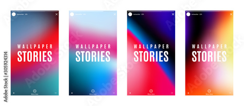 stories for social media, set of trendy design wallpapers for web networks isolated on white background. stock vector illustration