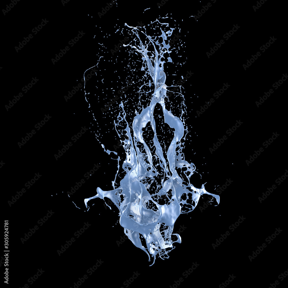 Obraz premium Splash fluid. 3d illustration, 3d rendering.