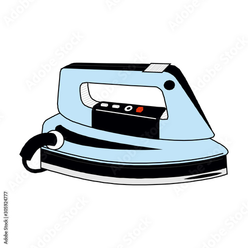 Electrical iron, iron isolated, iron vector illustration, clothes iron, steam iron. Steam iron icon