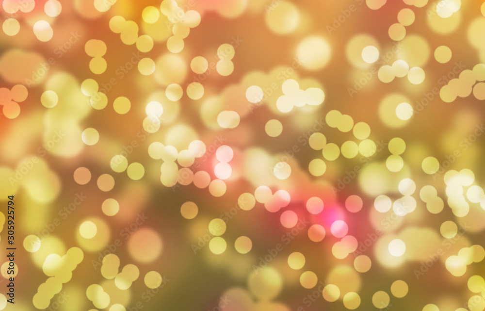 Obraz premium christmas bokeh background in yellow and gold