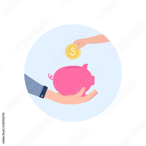 Vector child finance isolated illustration 
