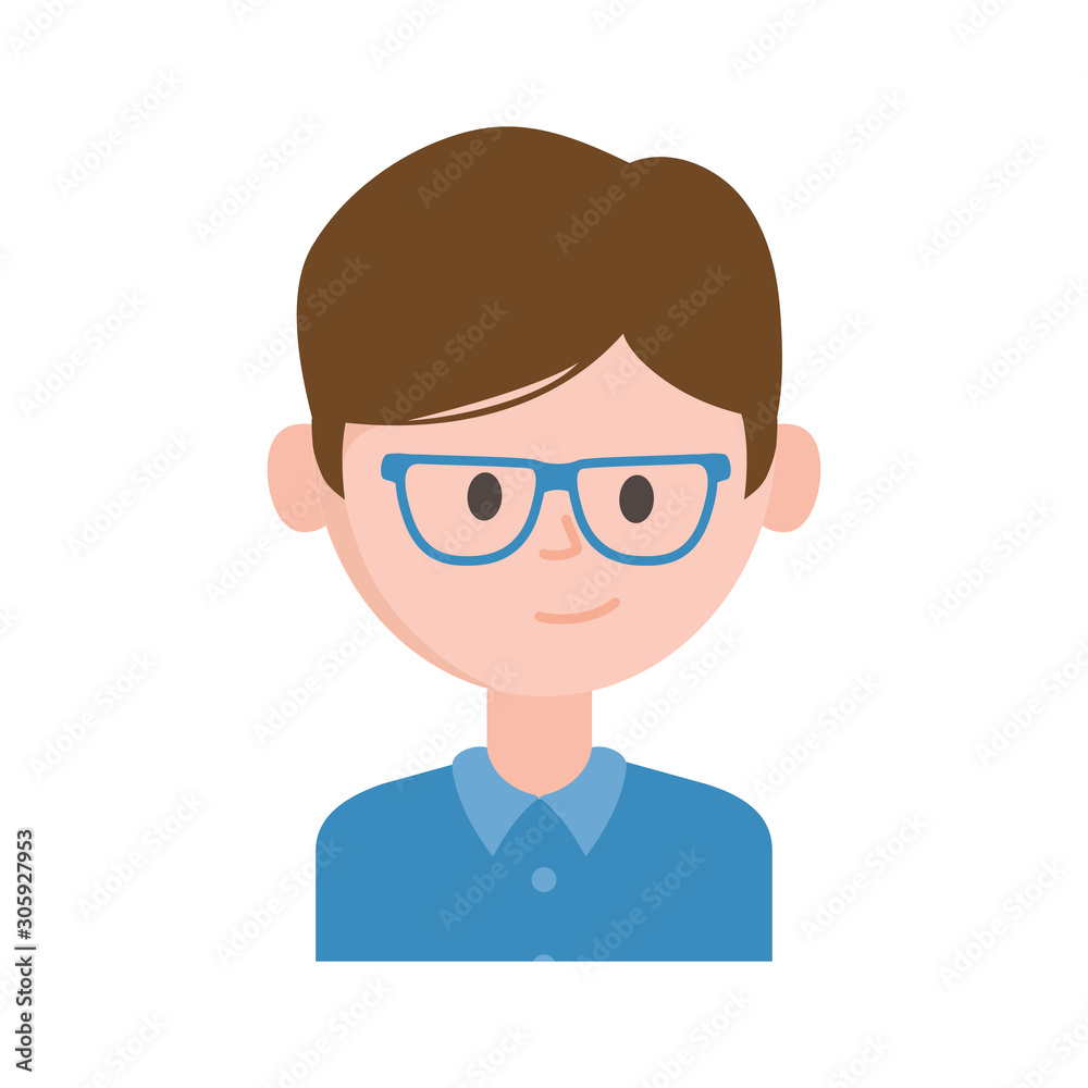 portrait young man character icon
