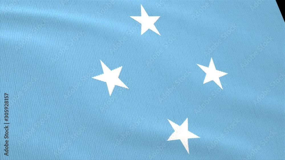 Micronesia flag fluttering in the wind close-up Micronesia flag fluttering in the wind close-up