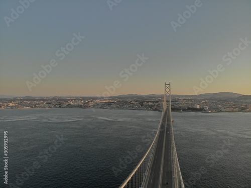 Suspension bridge over sea © Lala