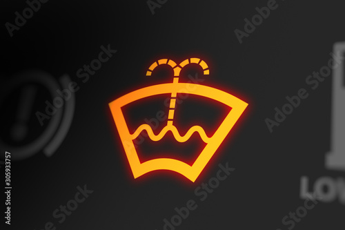 Low Windshield Washer Fluid Warning on Car Dashboard