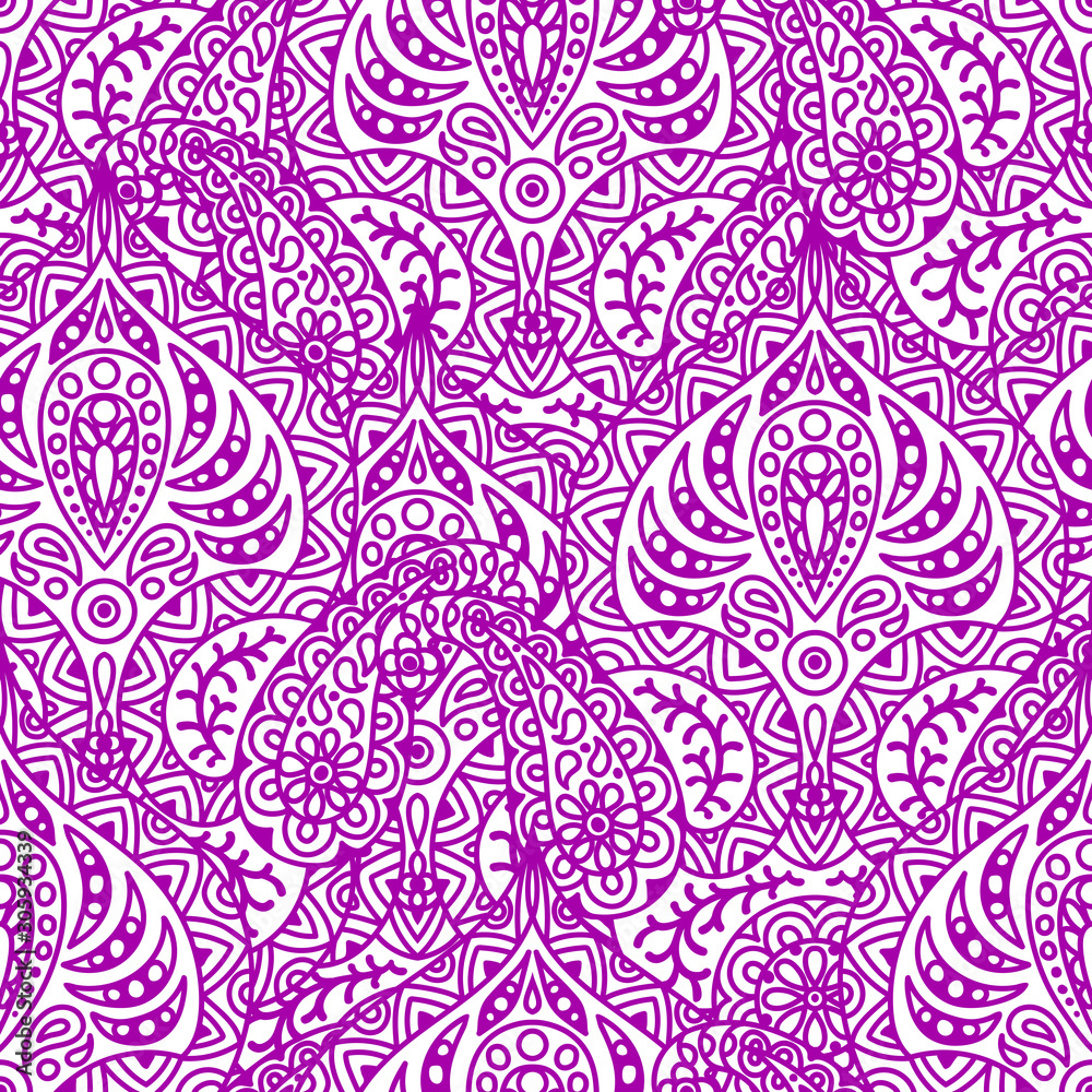 Fototapeta premium Indian ethnic seamless pattern.