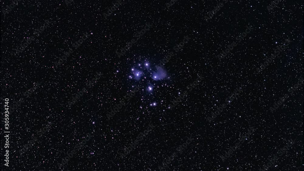 A zoom-in on the Pleiades Star Cluster in space