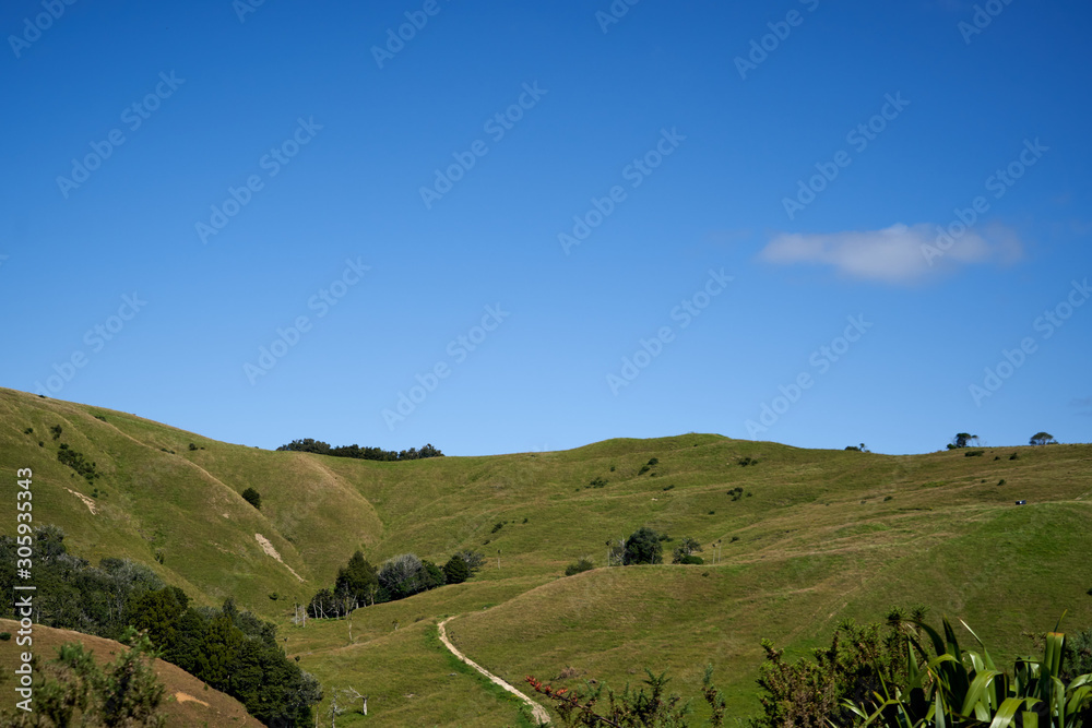 landscape with hills and blue sky