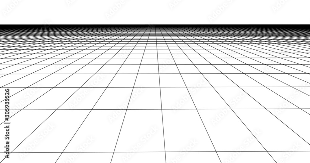 Perspective grid line. Detailed lines on white background, Vector 3D Perspective grid line. Detailed lines on white background, Vector 3D