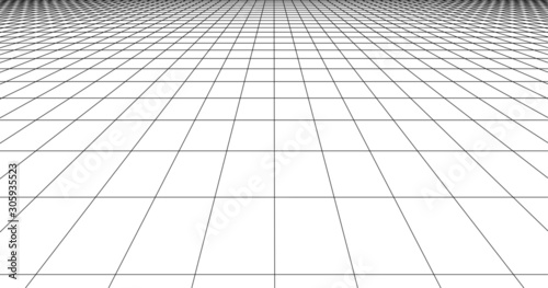 Perspective grid line. Detailed lines on white background  Vector 3D
