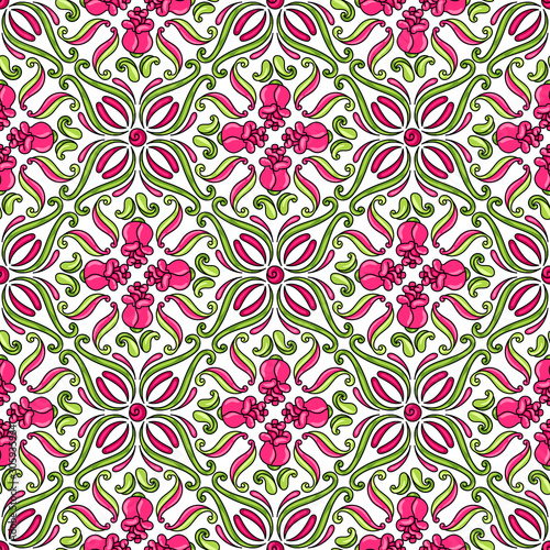 Mexican talavera ceramic tile pattern with flowers.