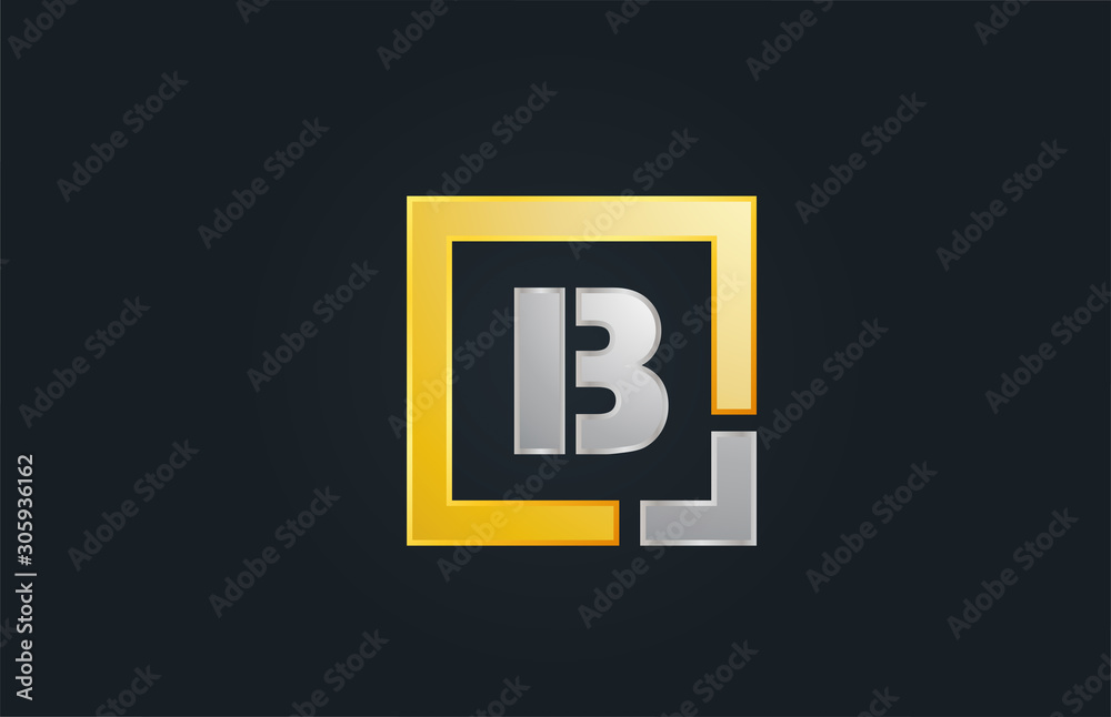 gold silver metal letter B alphabet logo design icon for business gold silver metal letter B alphabet logo design icon for business
