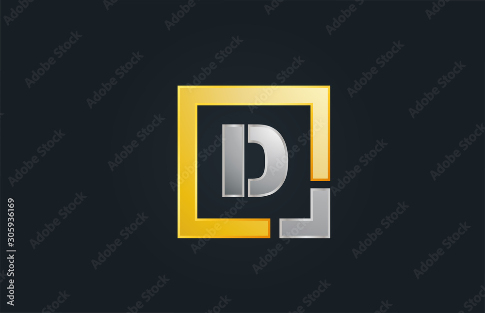 gold silver metal letter D alphabet logo design icon for business gold silver metal letter D alphabet logo design icon for business