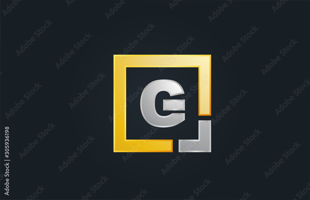 gold silver metal letter G alphabet logo design icon for business gold silver metal letter G alphabet logo design icon for business