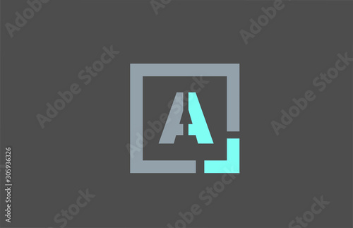 grey letter A alphabet logo design icon for business
