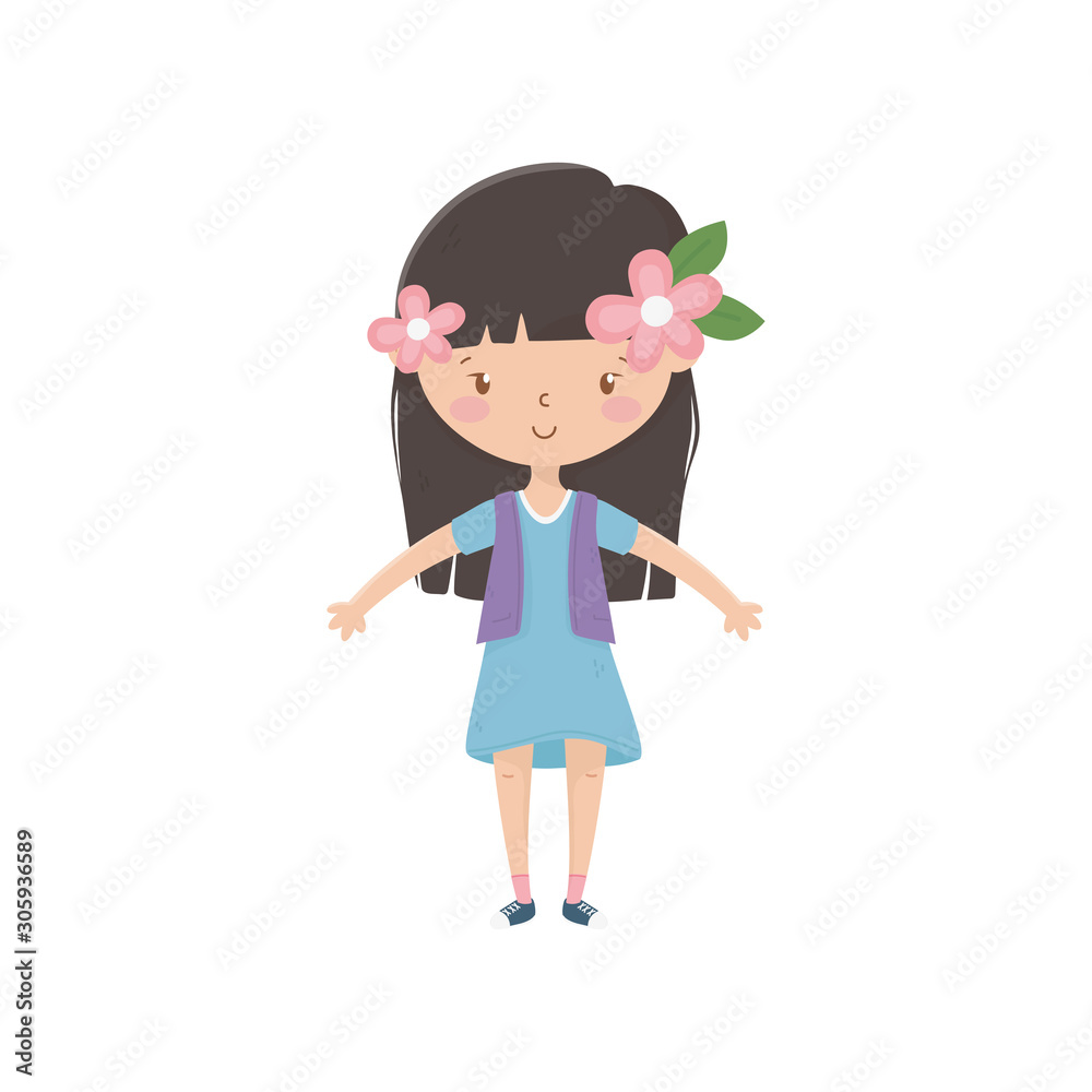 Isolated girl cartoon vector design