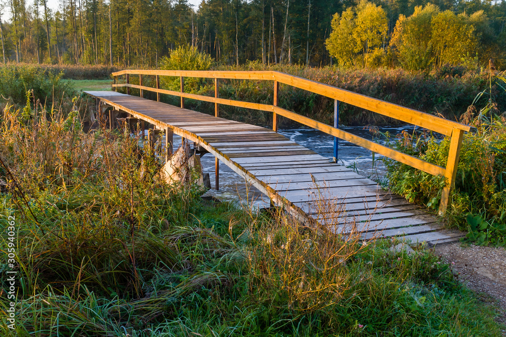 Obraz premium Rzeka Supraśl, Puszcza Knyszyńska, Poranek z mgłami, Supraśl, Podlasie, Polska